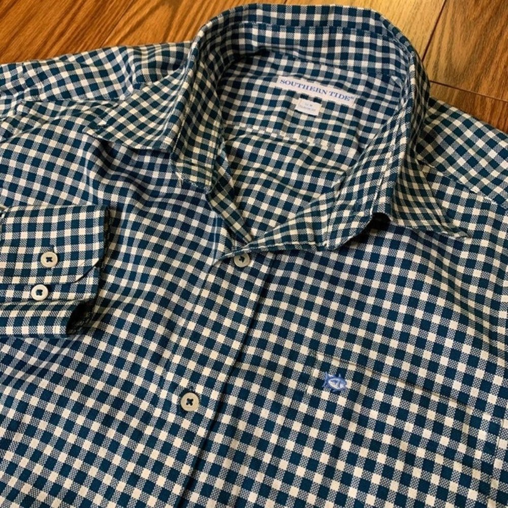 Southern Tide Mens Medium Checkered Button‎ Shirt